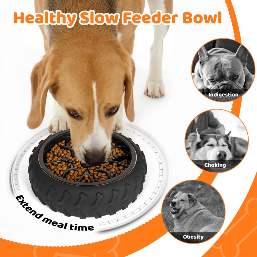 Dog Bowl 3 in 1 Stainless Steel Dog Bowls for Small Medium & Large Sized Dogs Slow Feeder Dog Bowl with Non-Slip Suction Cups for Food and Water Removable Dog Bowl #JL05-USA-265 - Image 4