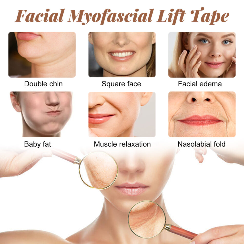 Myofascial Face Tightening Band, Face Anti-Sagging Lift Chin V-Shaped Face Breathable Face Lifting Tape #JL05-w13146934 - Image 4