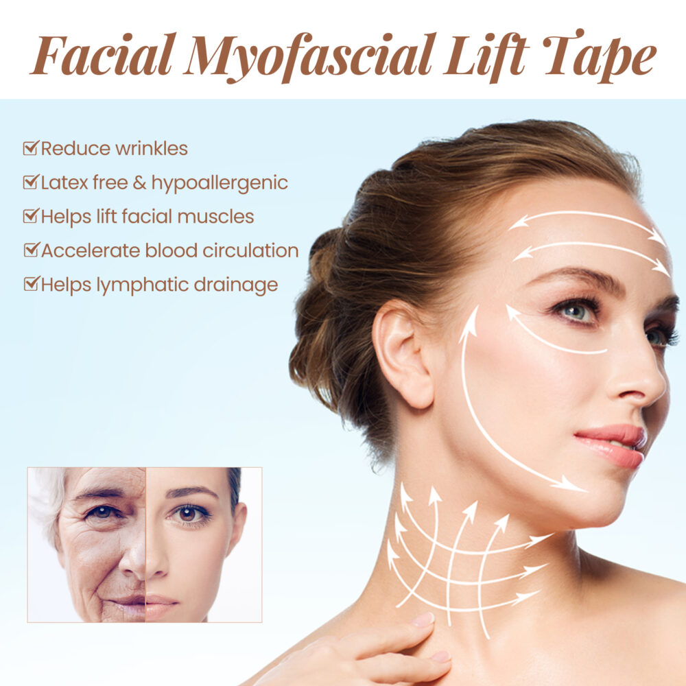 Myofascial Face Tightening Band, Face Anti-Sagging Lift Chin V-Shaped Face Breathable Face Lifting Tape #JL05-w13146934 - Image 5