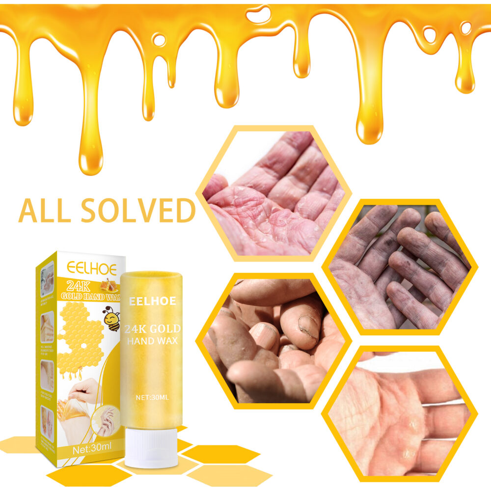 24k Gold Hand Mask, Moisturizing And Exfoliating Delicate Hands Care Honey Hand Mask #JL05-w13123841 - Image 7