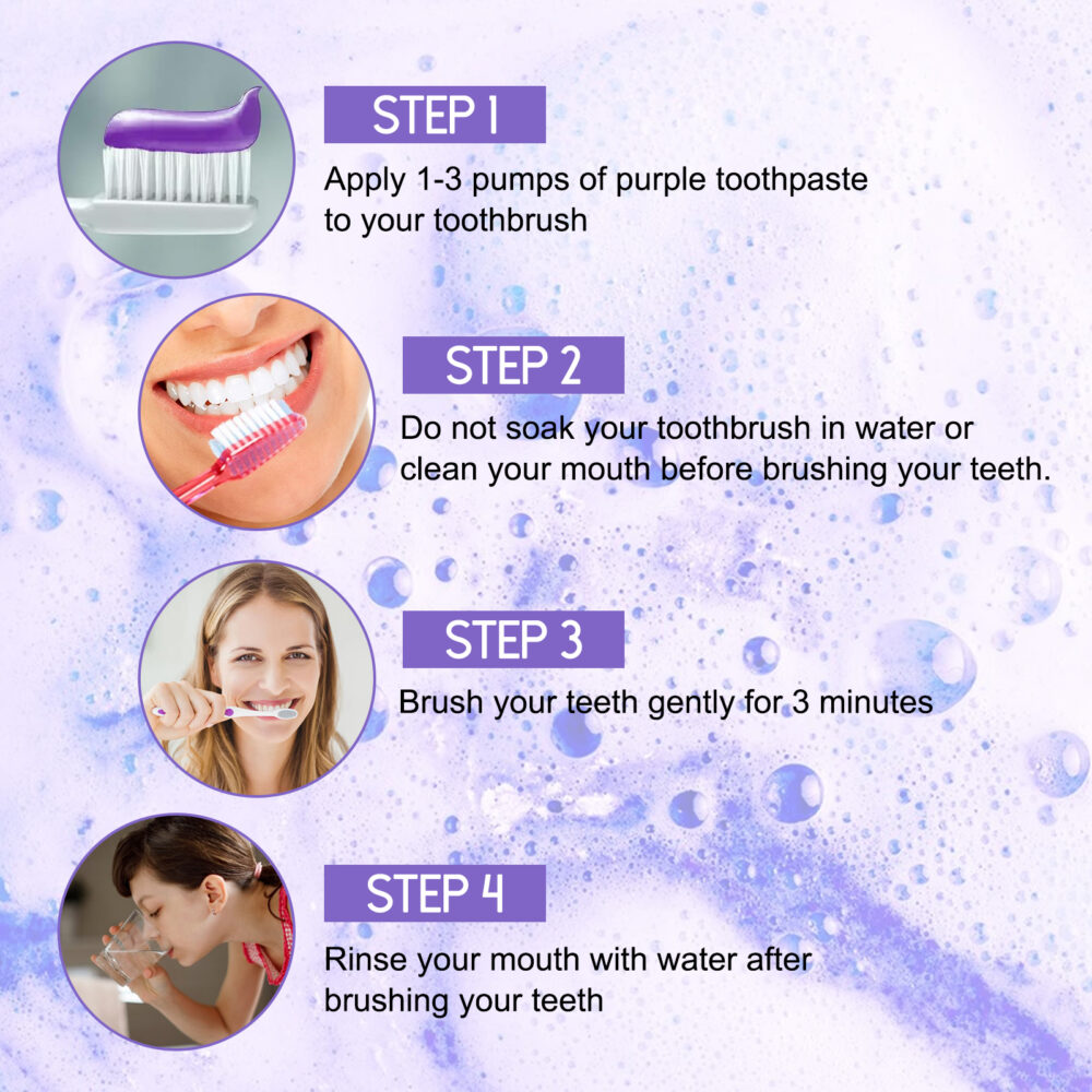 Purple Tooth Whitening Toothpaste, Brightens Teeth Cleans Stains And Relieves Bad Breath Beautiful Teeth Toothpaste #JL05-w13101728 - Image 2