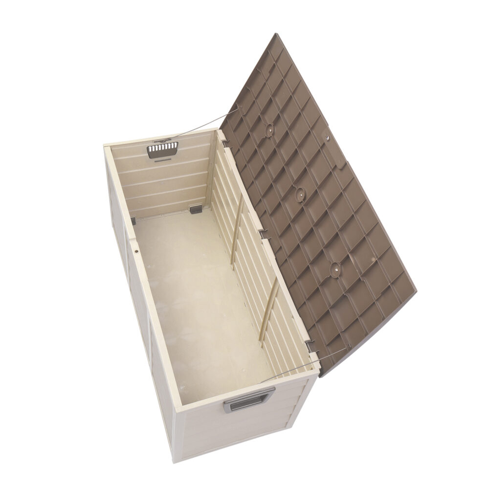 75gal 260L Outdoor Garden Plastic Storage Deck Box Chest Tools Cushions Toys Lockable Seat #SY-52600746 - Image 2