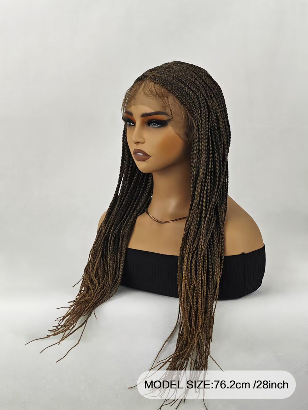 28 inch Braided Wigs for Women Full Lace Front Box Braided  Wig KnotlessBraided Wigs plus Hand Braided  Wigs With Hair synthetic wig #JL01-1032-T27/1032-T30/1032-T530 - Image 6