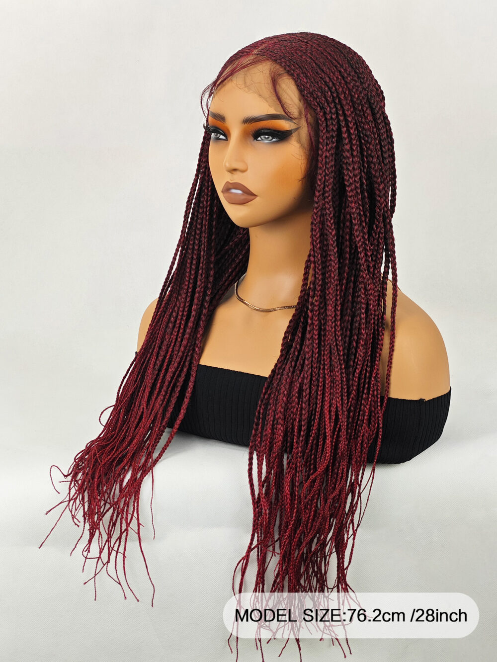 28 inch Braided Wigs for Women Full Lace Front Box Braided  Wig KnotlessBraided Wigs plus Hand Braided  Wigs With Hair synthetic wig #JL01-1032-T27/1032-T30/1032-T530 - Image 14