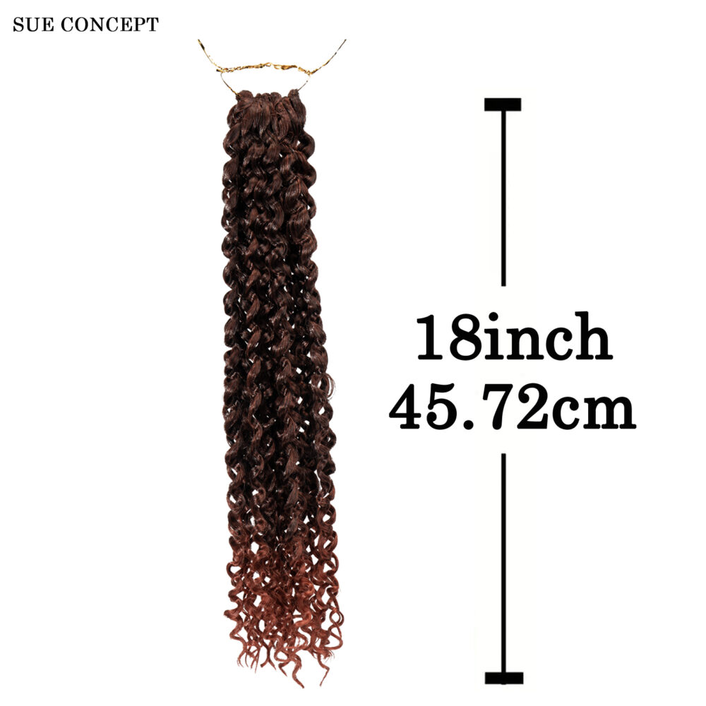 Passion Twist Crochet Hair Water Wave  Crochet Hair for Faux Locs Spring Twist Synthenic Braiding Hair Extension WATER WAVE 18" #JL01-CB1806 WATER WAVE 18"-T1B/350 - Image 2