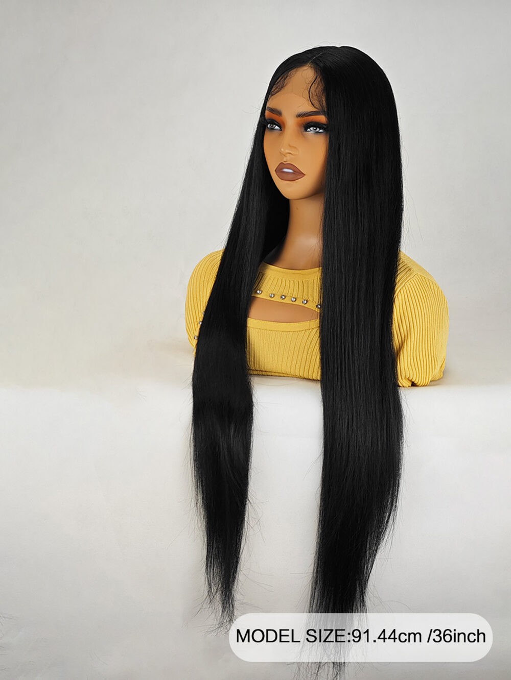 36 Inch Length Yaki Straight Lace Front Synthetic Wig Middle Parting HD Clear Glueless Lace Wig Heat Resistant Fiber Pre-Plucked Hairline with Baby Hair Wig for Women #JL01-204-1/204-613/204-PINK - Image 6