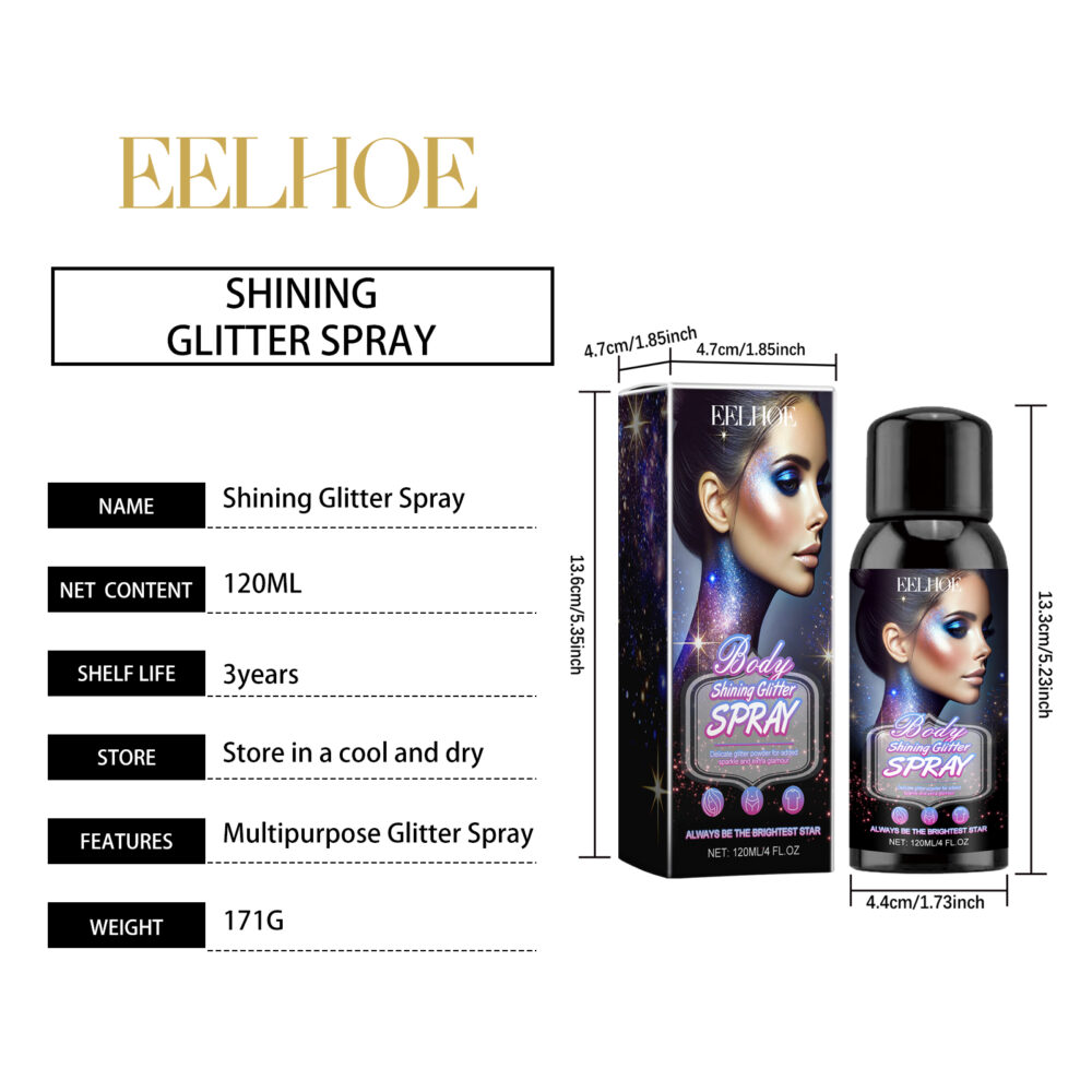 Brightening Glitter Spray Flash Highlight Spray Natural stereo long-lasting brightening glitter #JL04-EEA01-A094-120-BK1 - Image 2