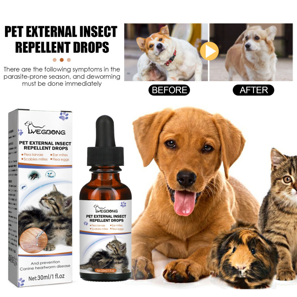 Pet external insect repellent Drops Cleaning for cats and dogs Tick and flea drops #JL04-YEB08-A008-30-BN1