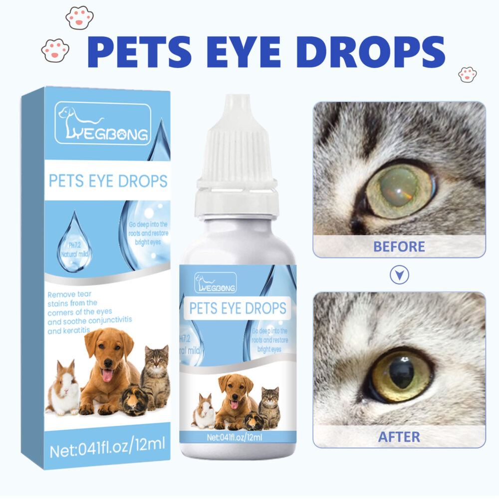 Pet Eye drops Cat and Dog Eye Cleaning Care Pet eye wash tear stain Remover #JL04-YEF01-A014-12-BU1