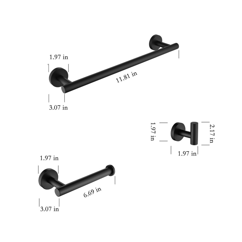 3 - Piece Bathroom Hardware Set #JL06-60227460 - Image 4