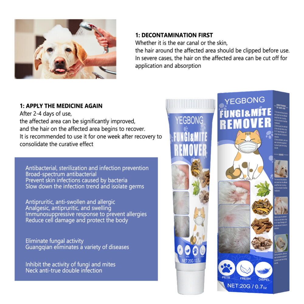 Pet mite Relief cream for pet dogs and cats skin itching and mite removal Topical care cream #JL04-cwcmg1217mj01-20g - Image 5