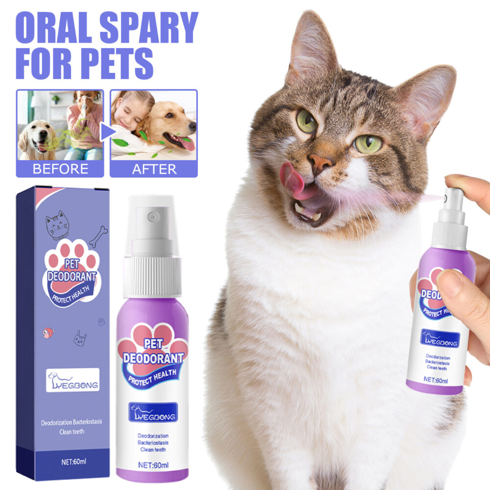 Dog Deodorizer Spray Pet Mouth Cleaner Cat Deodorizer Deodorizer Breath Fresher spray #JL04-cwkqqxj1218mj01-60ml