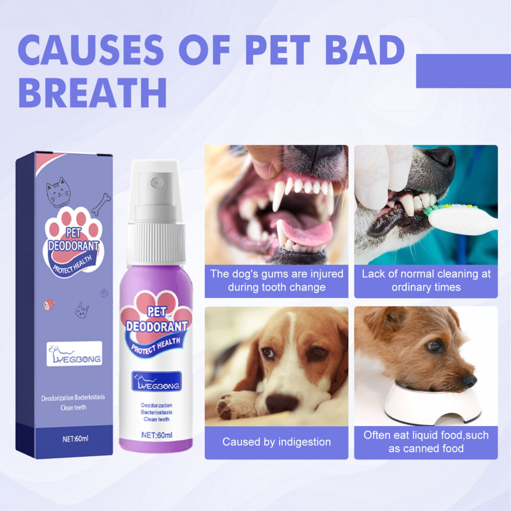 Dog Deodorizer Spray Pet Mouth Cleaner Cat Deodorizer Deodorizer Breath Fresher spray #JL04-cwkqqxj1218mj01-60ml - Image 2