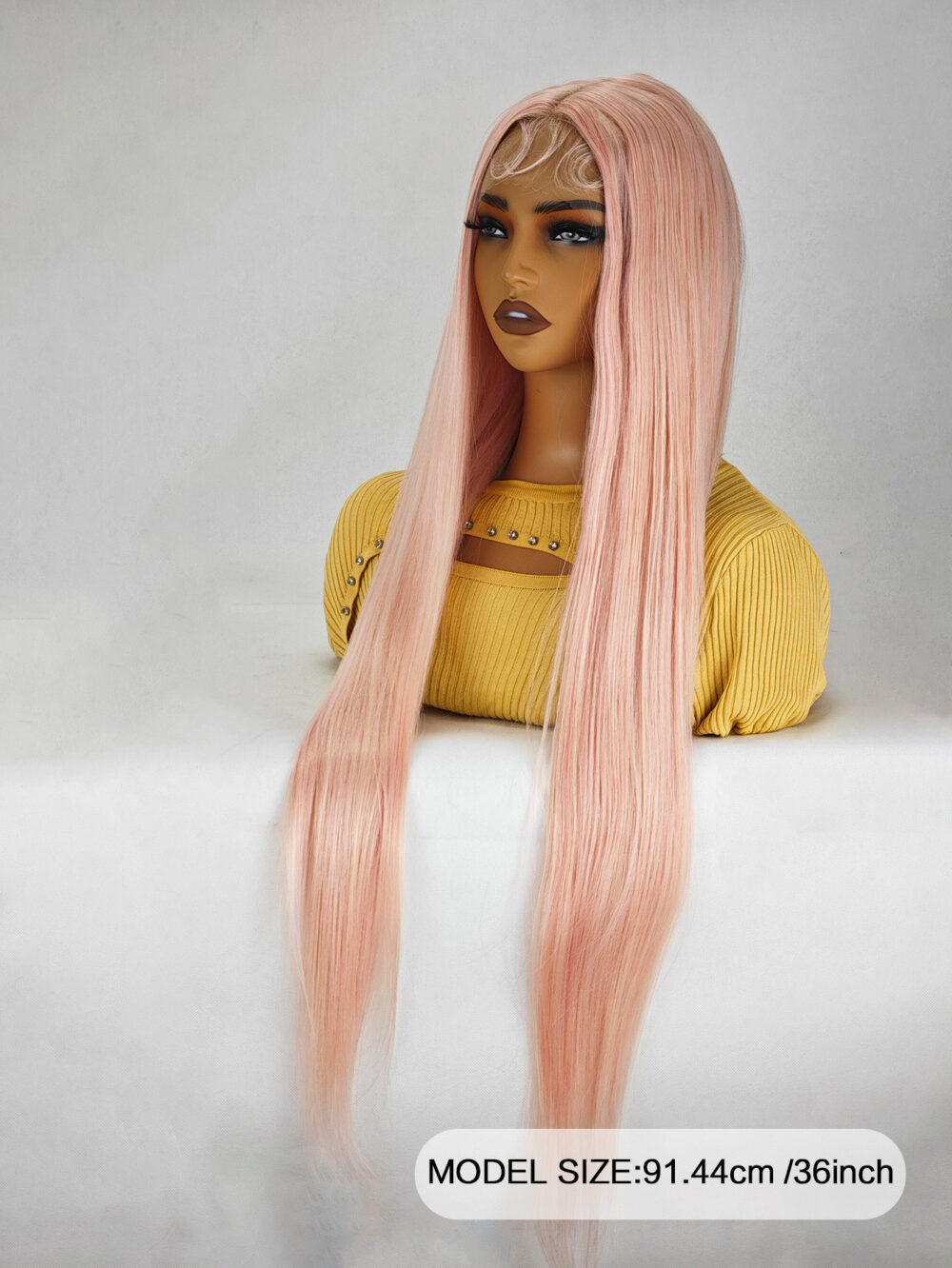 36 Inch Length Yaki Straight Lace Front Synthetic Wig Middle Parting HD Clear Glueless Lace Wig Heat Resistant Fiber Pre-Plucked Hairline with Baby Hair Wig for Women #JL01-204-1/204-613/204-PINK - Image 15