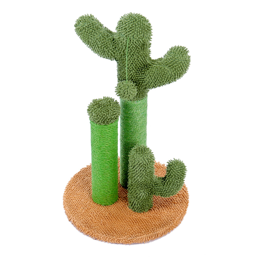 Cat Scratching Post Cactus Cat Scratcher Featuring with 3 Scratching Poles and Interactive Dangling Ball #JL06-90098883 - Image 9