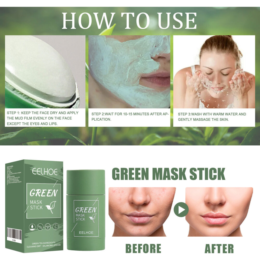 Green Tea Solid Mask Deep Cleansing and hydrating Mask Stick pore-Narrowing Paste Mask Stick #JL04-lcmm0111jw01 - Image 2