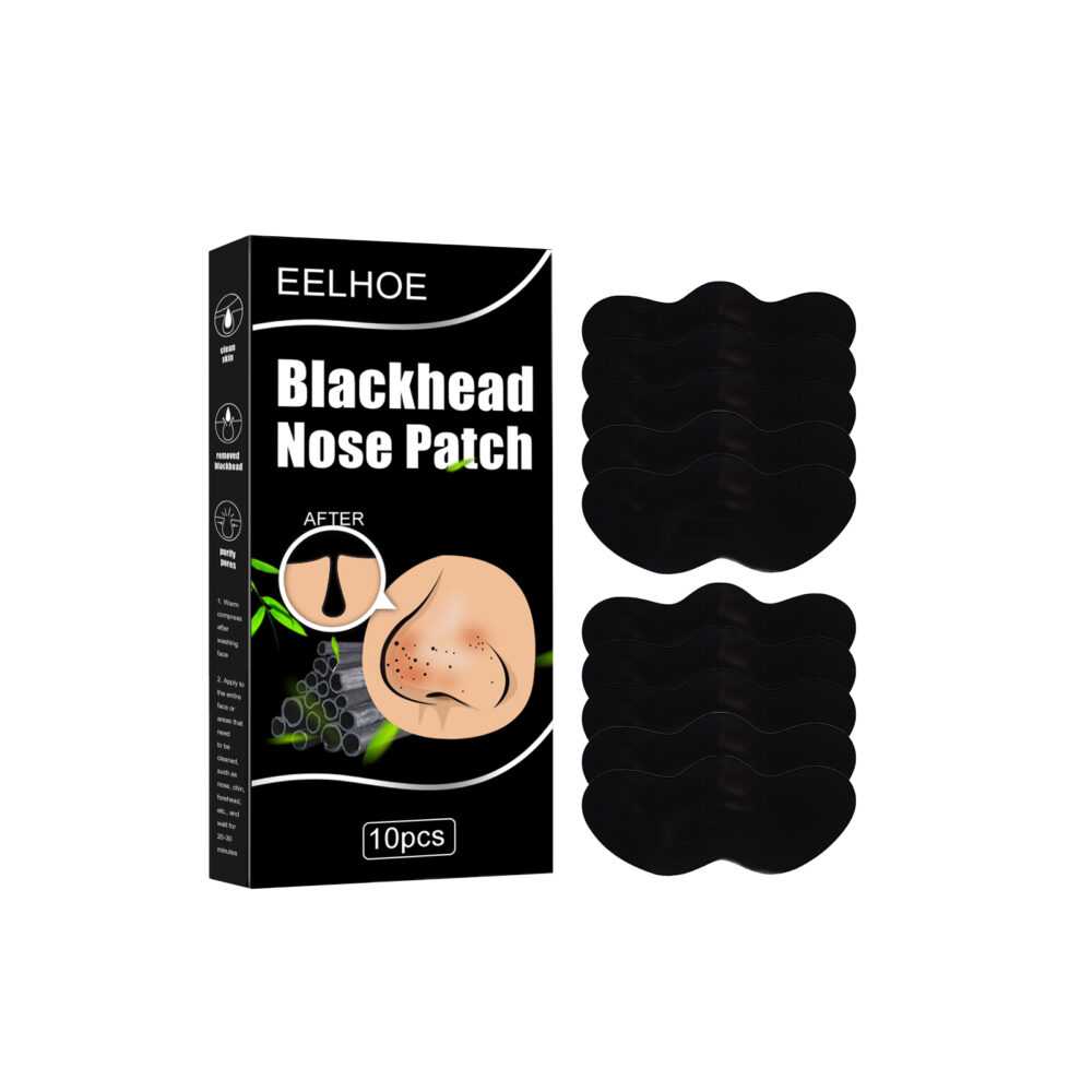 Black pig nose stick bamboo charcoal to remove blackhead acne tear nose mask #JL04-qhtbt1227jw03-10pcs