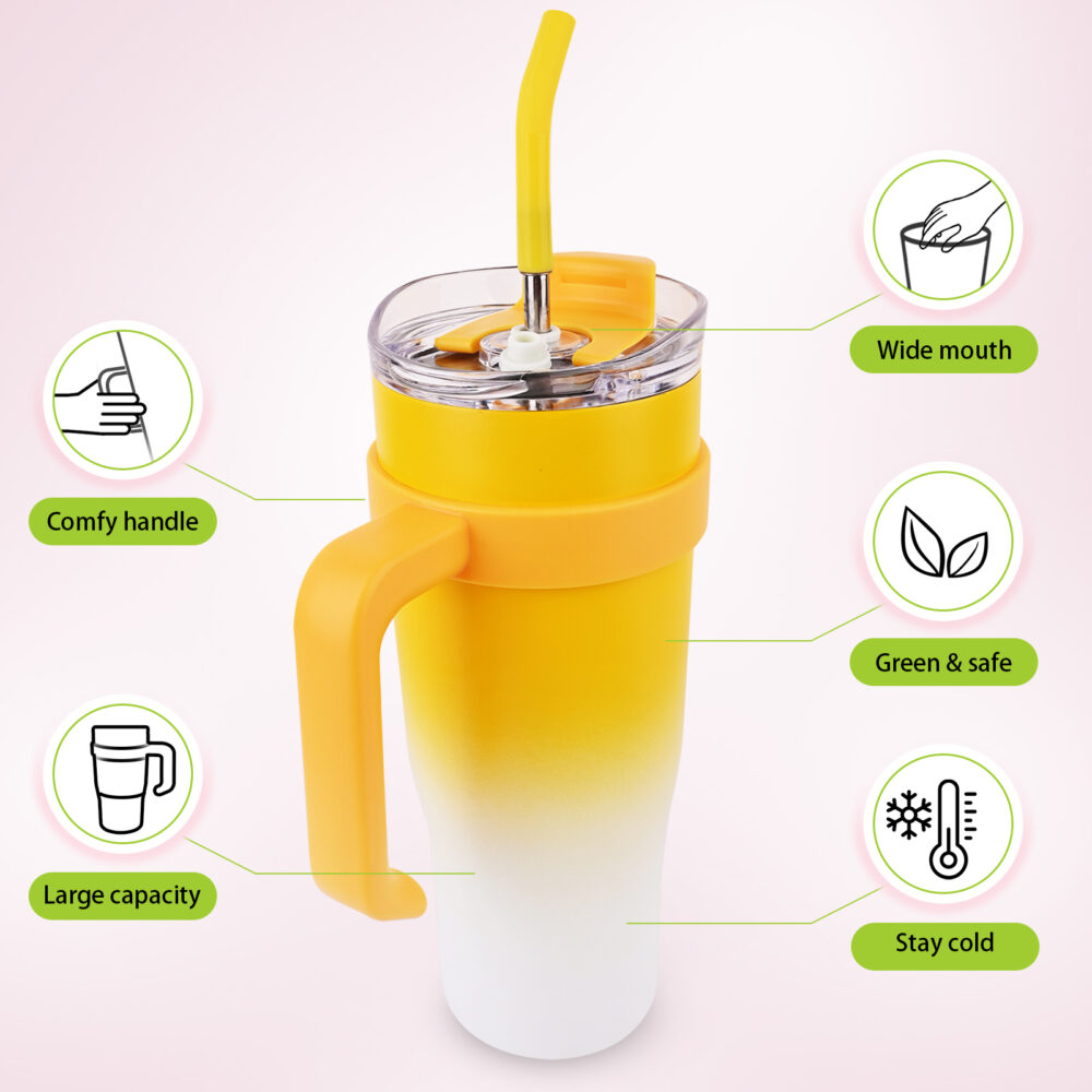 Yellow - car cup, thermos cup large capacity #JL02-ZGD-GRADEDYELLOW - Image 3