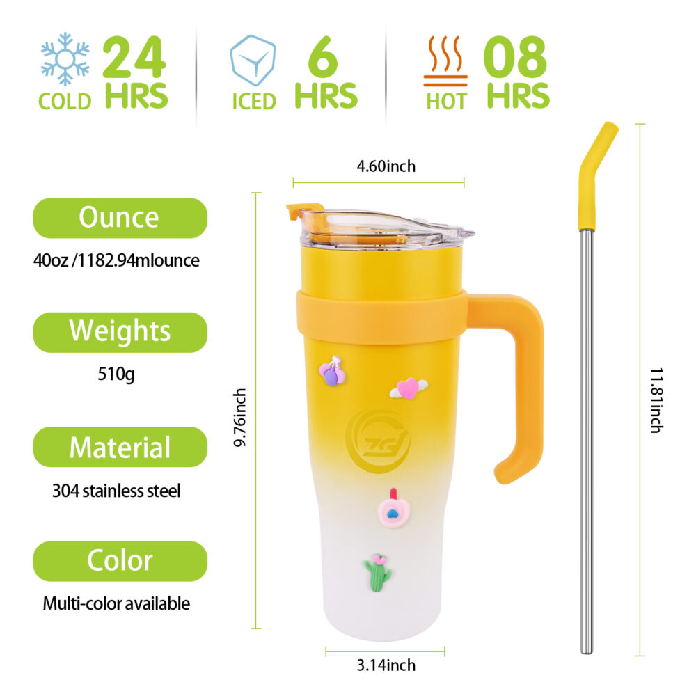 Yellow - car cup, thermos cup large capacity #JL02-ZGD-GRADEDYELLOW - Image 5