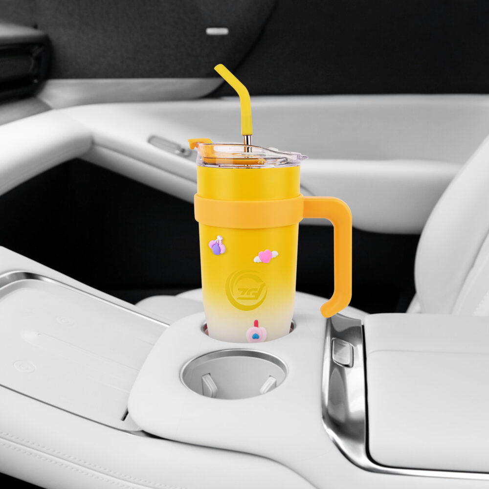 Yellow - car cup, thermos cup large capacity #JL02-ZGD-GRADEDYELLOW - Image 8