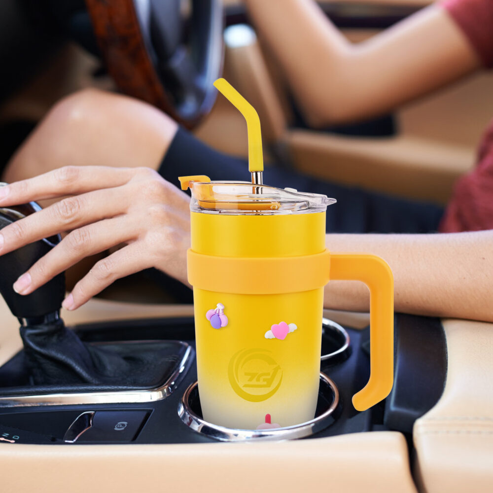 Yellow - car cup, thermos cup large capacity #JL02-ZGD-GRADEDYELLOW - Image 9