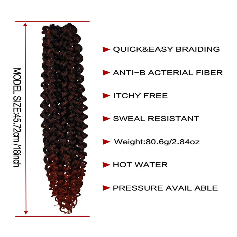 Passion Twist Crochet Hair Water Wave  Crochet Hair for Faux Locs Spring Twist Synthenic Braiding Hair Extension WATER WAVE 18" #JL01-CB1806 WATER WAVE 18"-T1B/350 - Image 4