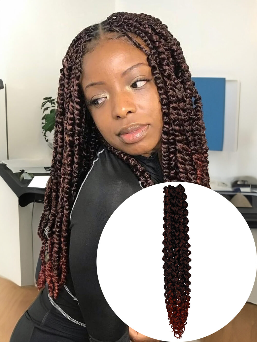 Passion Twist Crochet Hair Water Wave  Crochet Hair for Faux Locs Spring Twist Synthenic Braiding Hair Extension WATER WAVE 18" #JL01-CB1806 WATER WAVE 18"-T1B/350 - Image 9