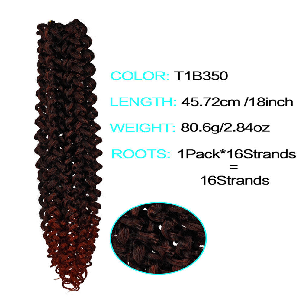 Passion Twist Crochet Hair Water Wave  Crochet Hair for Faux Locs Spring Twist Synthenic Braiding Hair Extension WATER WAVE 18" #JL01-CB1806 WATER WAVE 18"-T1B/350 - Image 5