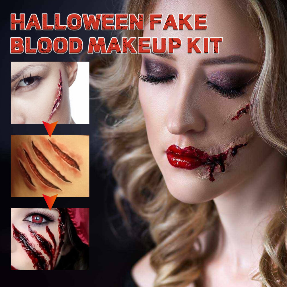 Halloween Fake Blood Makeup Set, Scary Atmosphere Realistic Skin Wax Fake Blood Special Effects Makeup Set #JL05-w13146922 - Image 2