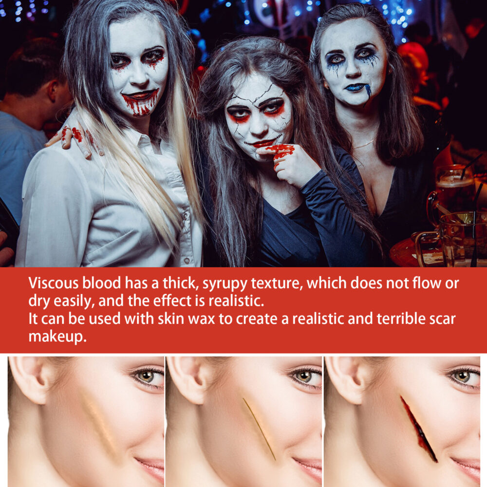 Halloween Fake Blood Makeup Set, Scary Atmosphere Realistic Skin Wax Fake Blood Special Effects Makeup Set #JL05-w13146922 - Image 9