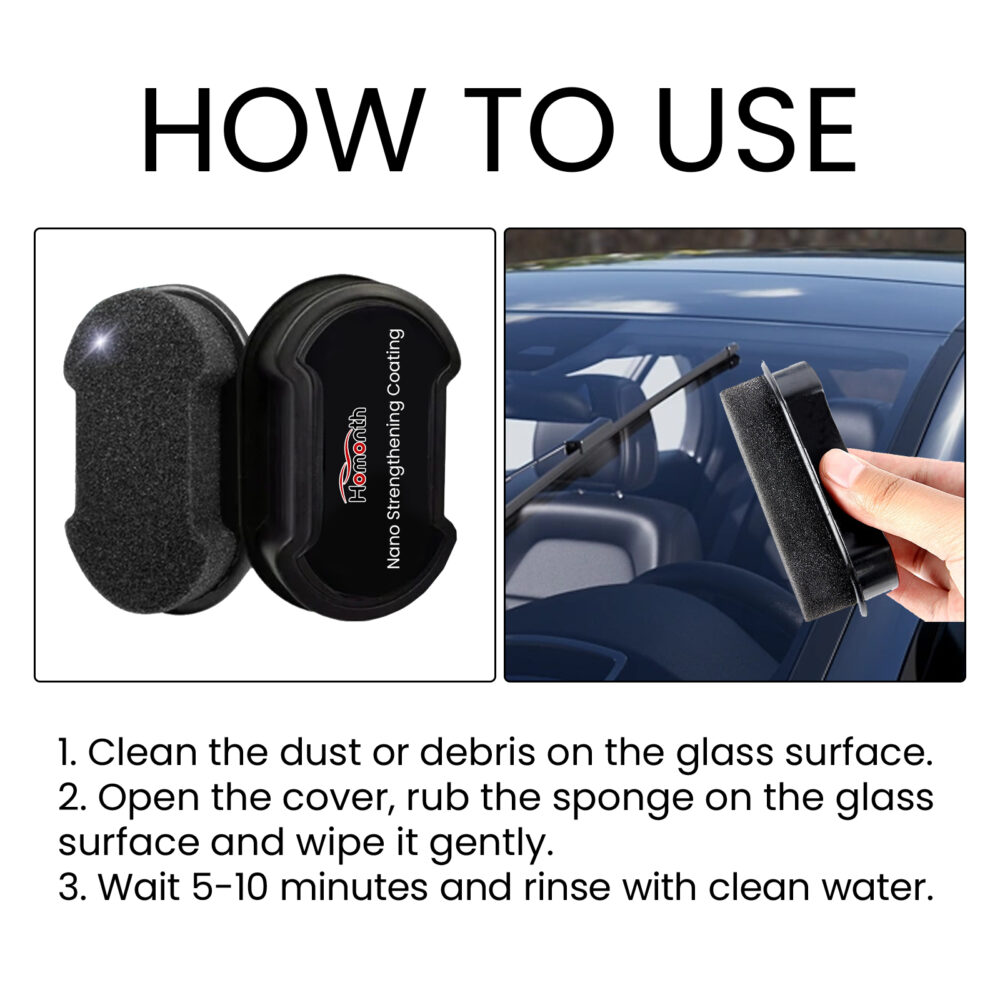 Car Sponge Wipe, Windshield Drain Window Brightening Portable Reinforced Glass Cleaning Sponge #JL05-w13130527 - Image 2