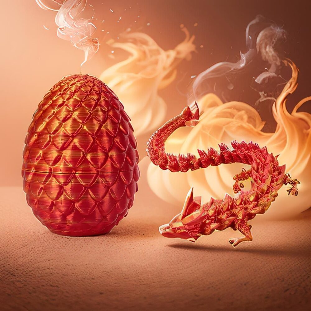 3D Dragon Egg Shaped Statue, Artificial Dragon Design Toy, Decoration Craft for Home Gifts, Year Of The Dragon Decoration, Party Supplies, Father's Day Gift, Summer Gift Ideas Ornaments business family festive decorations #WYL-w13100844 - Image 3