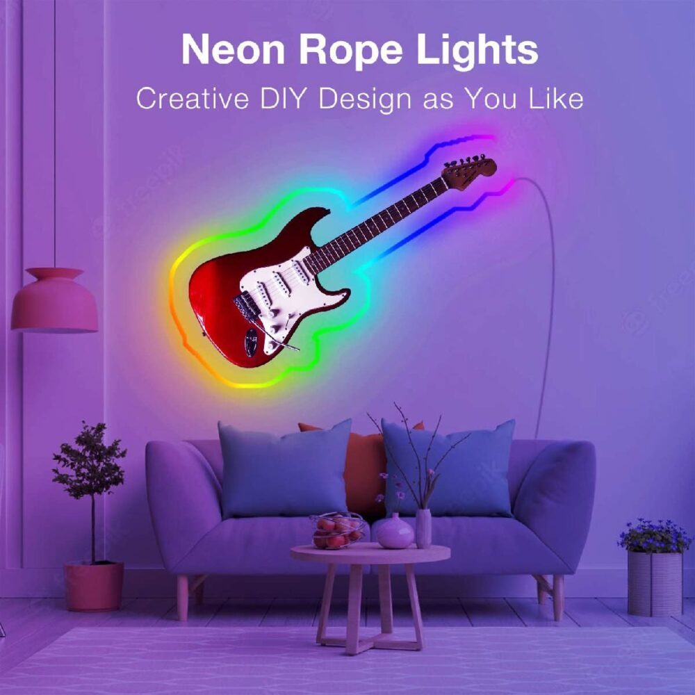 16.4ft LED Neon Rope Lights,Flexible LED Rope Lights,Outdoor RGB Neon Lights,Waterproof,Dazzling Colors,LED Neon Strip, Indoor,Controlled with App/Remote,Multiple Modes,DIY,Cuttable #JL05-w13129465 - Image 2