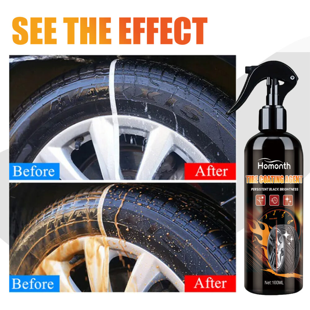 Tire Coating Agent, Automotive Tire Rim Brightening And Polishing Durable Maintenance Decontamination Cleaning Brightener #JL05-w13221091