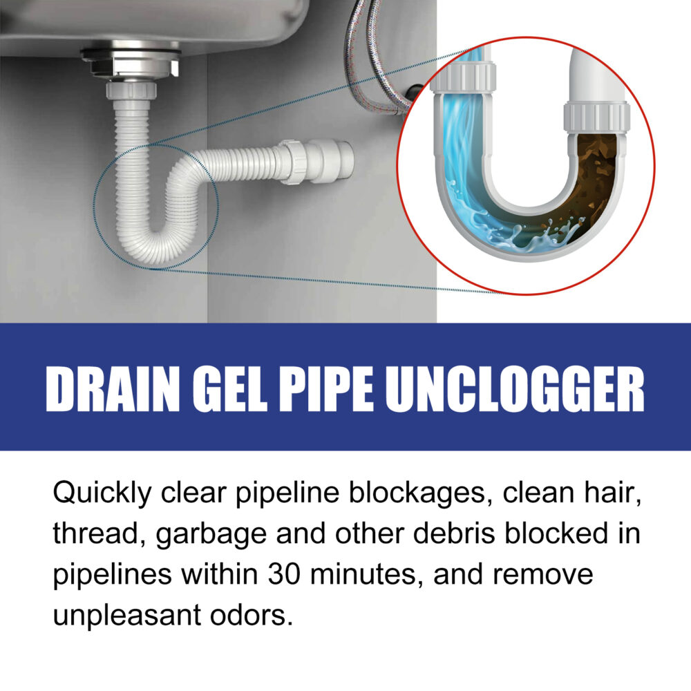 Drain Gel Pipe Unclogger, Kitchen Bathroom Sewer Odor Cleaning Dissolves Dredging To Prevent Clogging #JL05-w13190673 - Image 2