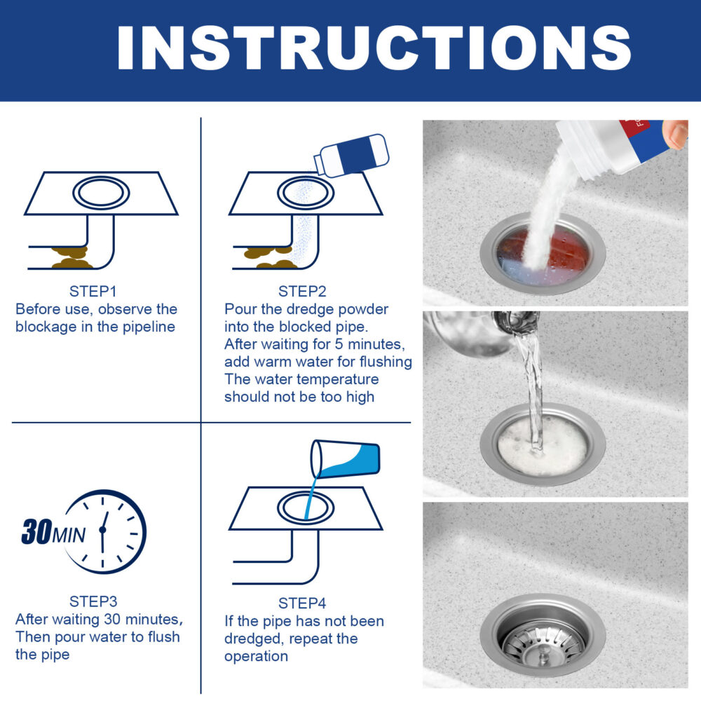 Drain Gel Pipe Unclogger, Kitchen Bathroom Sewer Odor Cleaning Dissolves Dredging To Prevent Clogging #JL05-w13190673 - Image 4