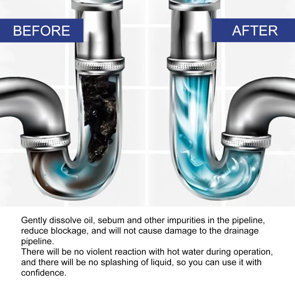 Drain Gel Pipe Unclogger, Kitchen Bathroom Sewer Odor Cleaning Dissolves Dredging To Prevent Clogging #JL05-w13190673 - Image 7