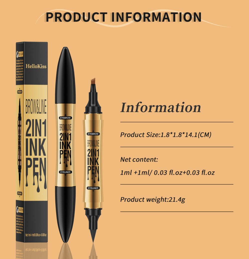 【 Upgrade Version】 2-in-1 Eyebrow Pencil + Eyeliner,Long-lasting,Water-Resistent With 4-Pin  Fork , Brow Pencil 2-in-1 Dual-Ended Eyebrow Pen with Micro-Fork-Tip Applicator and Precise Brush-Tip Create Natural-Looking Brows #JL05-w13300147 - Image 8