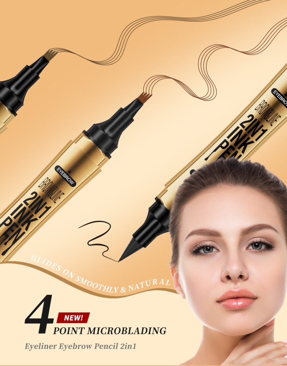 【 Upgrade Version】 2-in-1 Eyebrow Pencil + Eyeliner,Long-lasting,Water-Resistent With 4-Pin  Fork , Brow Pencil 2-in-1 Dual-Ended Eyebrow Pen with Micro-Fork-Tip Applicator and Precise Brush-Tip Create Natural-Looking Brows #JL05-w13300147 - Image 7