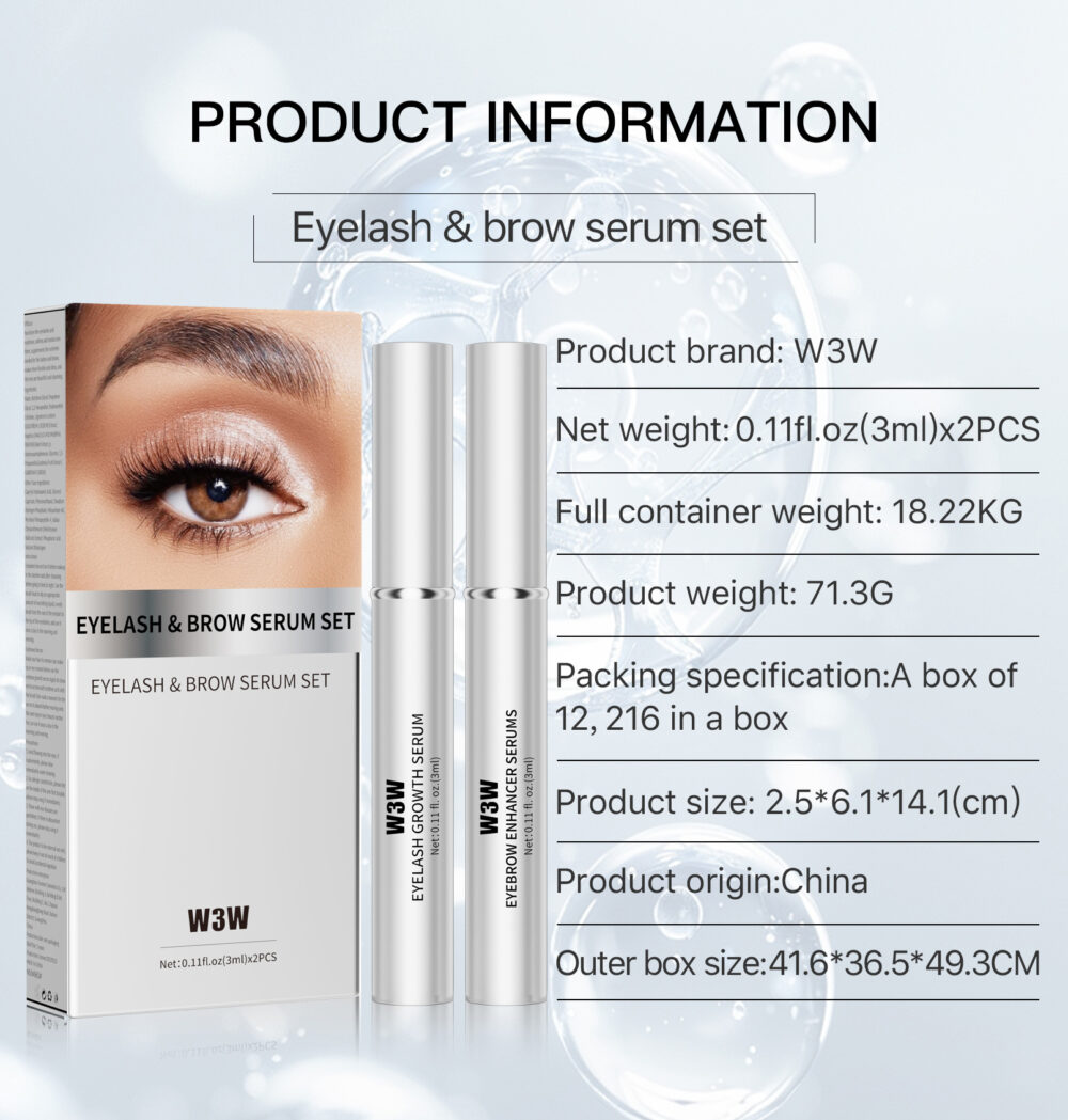 Eyelash and eyebrow growth set,Brow Enhancer, for Longer Fuller and Thicker Luscious Lashes and Eyebrows (3ml+3ml),Eye Makeup Products,Natural Curl/Long Lasting Eyelashes Extension Serum,Eyelash care product for women&girl, Mascara, Cosmetic #JL05-w13300144 - Image 8