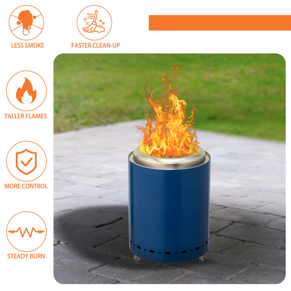 7.1*7.1*9.7in smokeless fire pit blue #SY-10219755 - Image 6