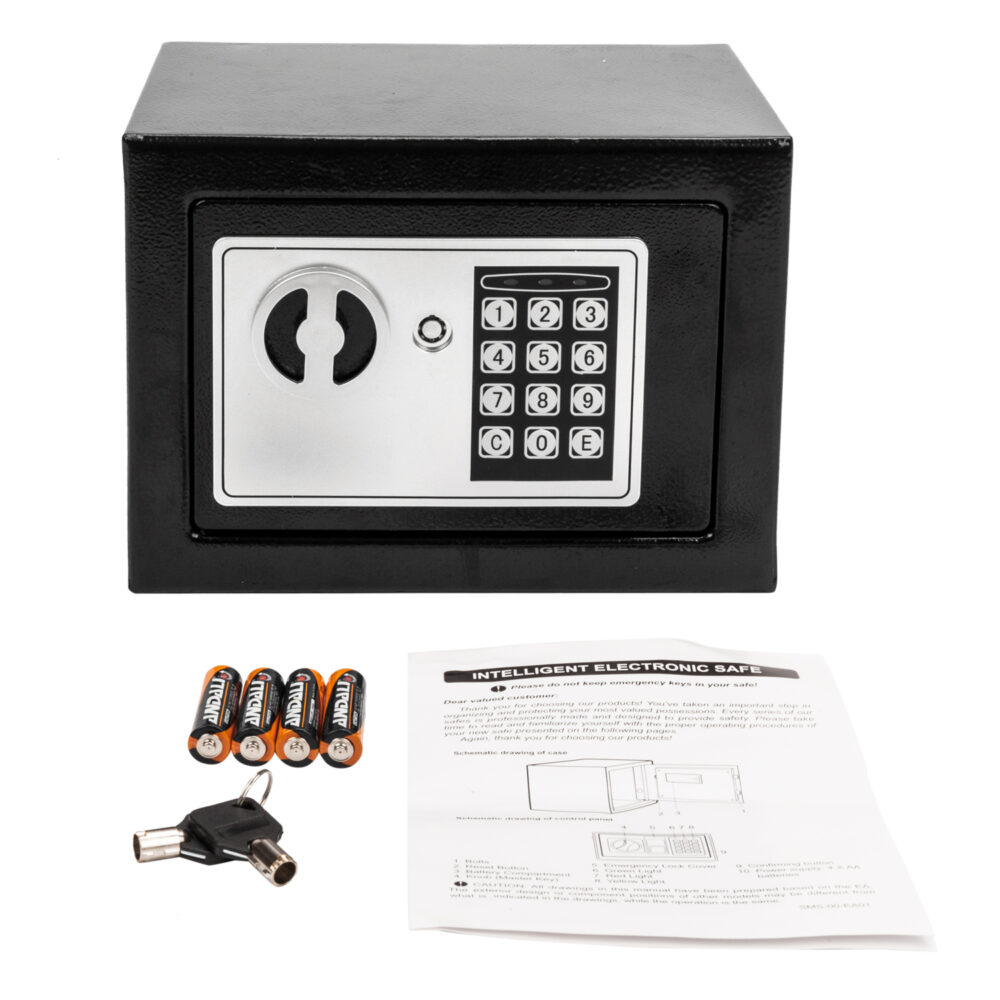 Mini Wall-in Style Electronic Code Metal Steel Box Safe Case 17EF Black #SY-61958008 - Image 4