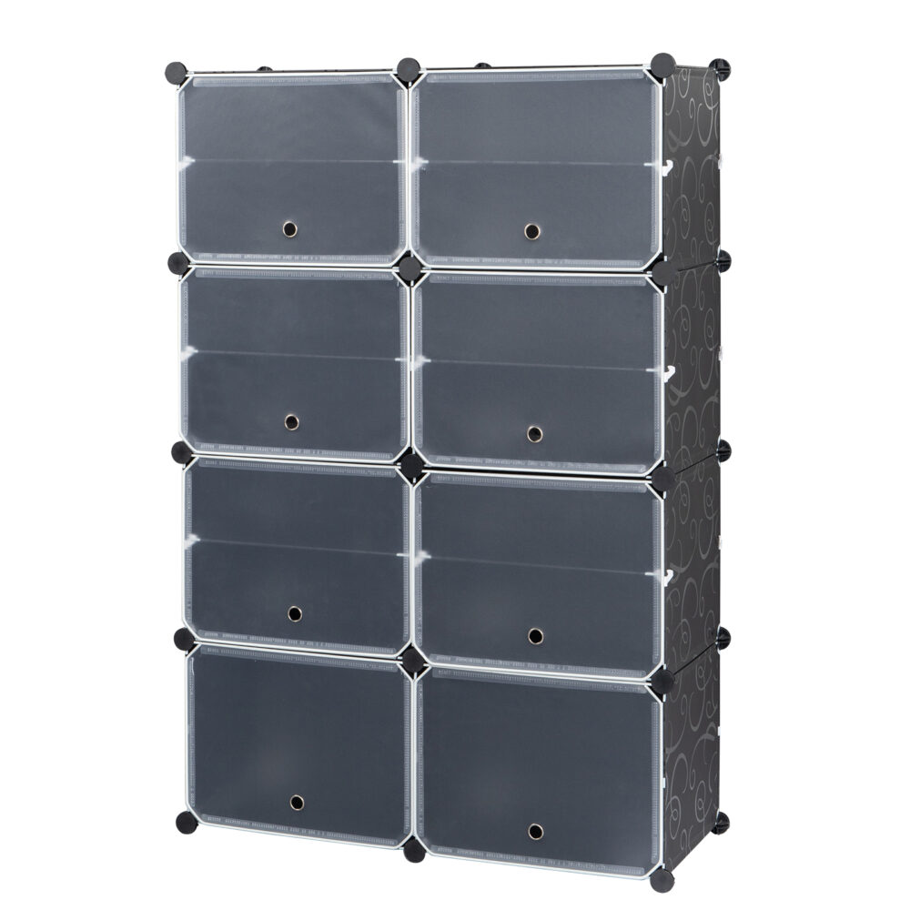 7-Tier Portable 28 Pair Shoe Rack Organizer 14 Grids Tower Shelf Storage Cabinet Stand Expandable for Heels, Boots, Slippers, Black #SY-95760738 - Image 2