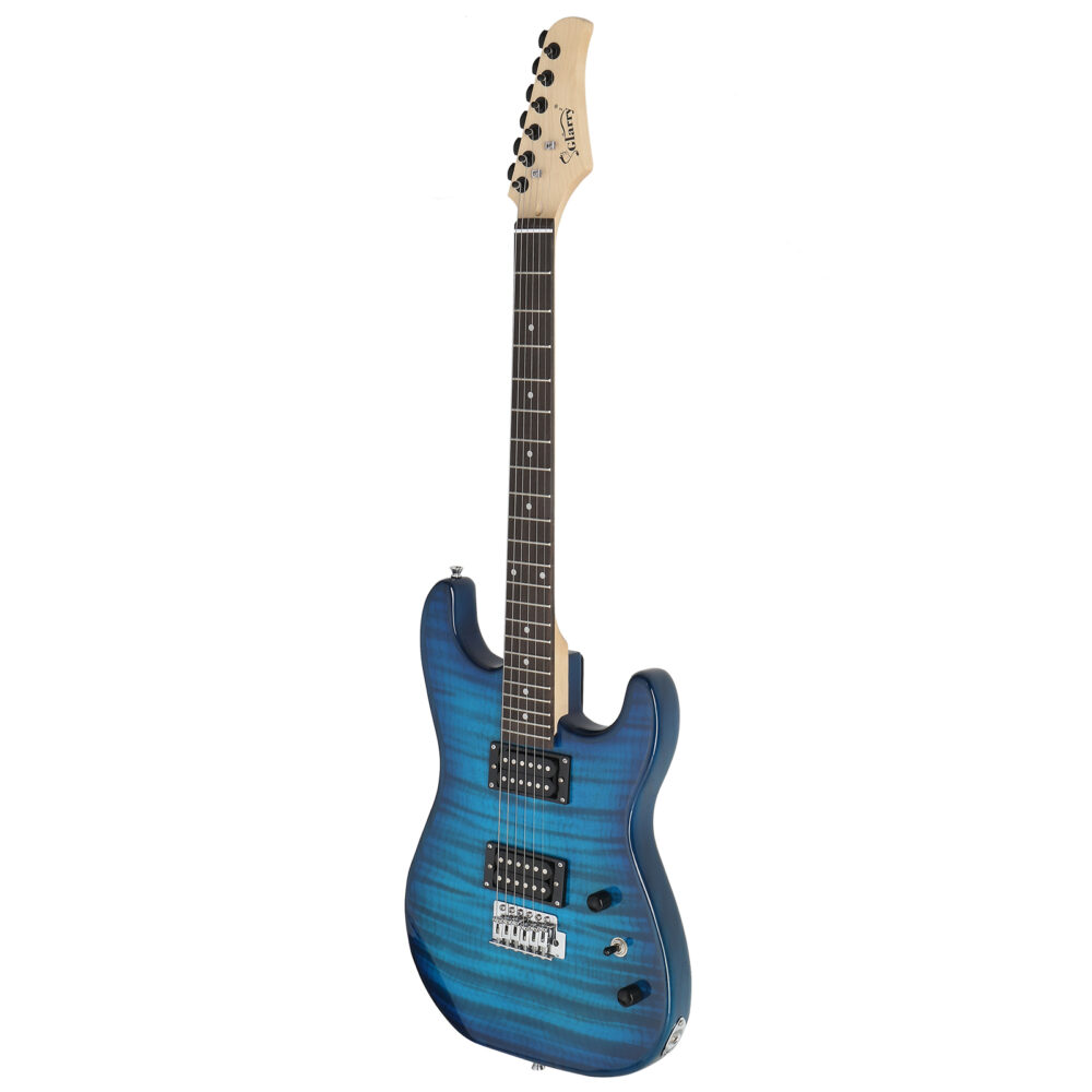 Glarry GST Stylish H-H Pickup Tiger Stripe Electric Guitar Kit with 20W AMP Bag Guitar Strap Blue #JL06-12856769 - Image 2