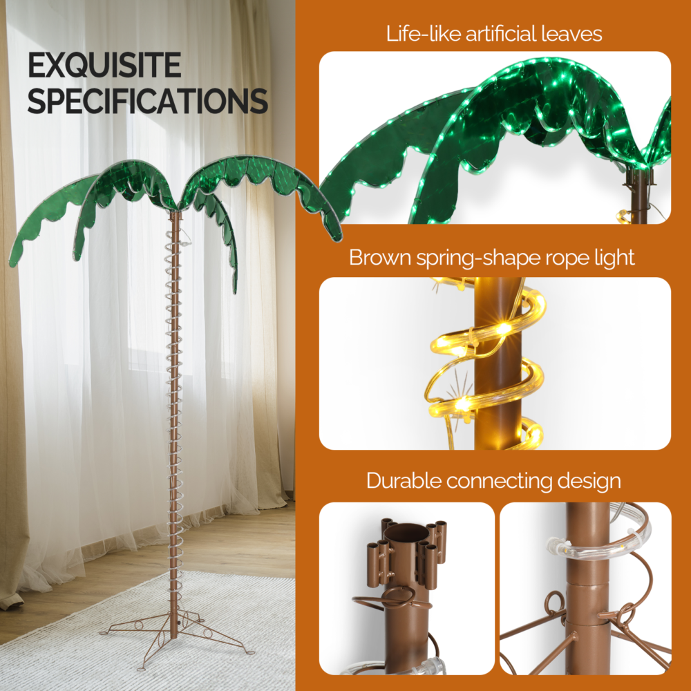 7ft 306 Lights 31V 6W Coconut Tree Lights Garden Tree Lights Decoration #SY-54685844 - Image 2