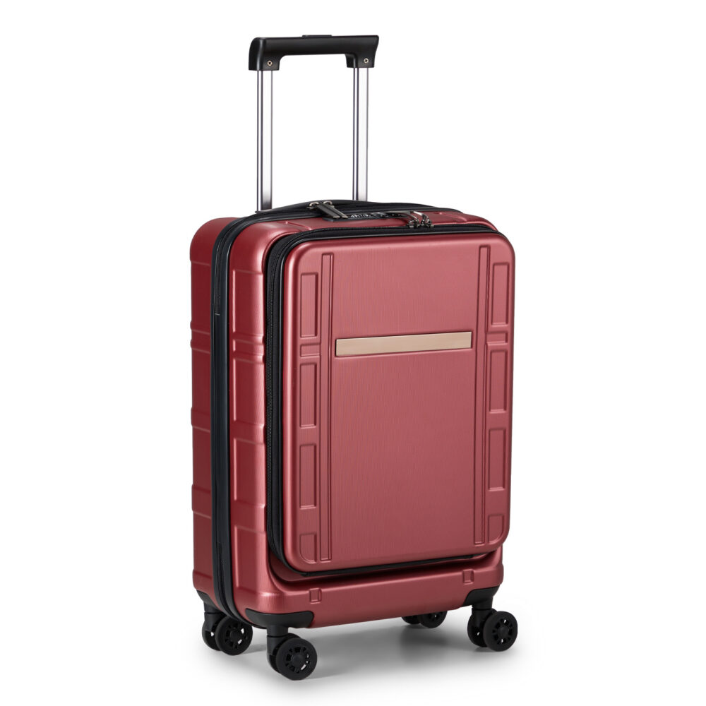 Carry on Luggage 22 X 14 X 9 Airline Approved, ABS+PC 20 Inch Luggage with Front Compartment, Double Spinner Wheels, TSA Lock，Wine Red Color #SY-47891097 - Image 2