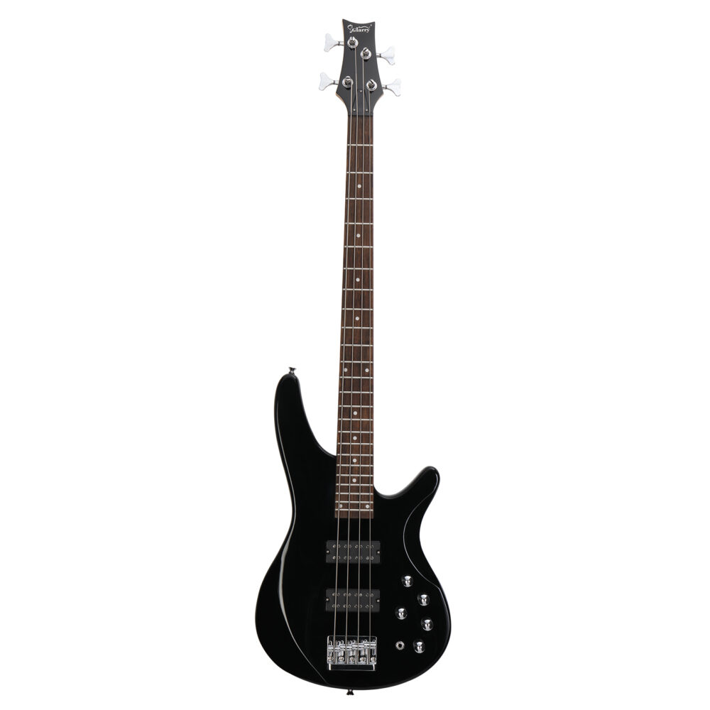 Glarry 44 Inch GIB 4 String H-H Pickup Laurel Wood Fingerboard Electric Bass Guitar with Bag and other Accessories Black #JL06-93617569