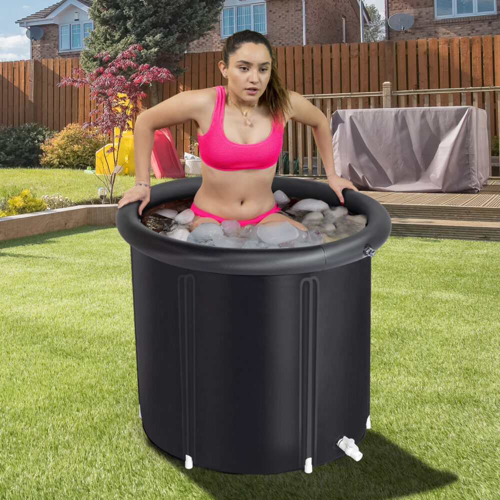 Ice Bath Tub for Athletes with Cover, 105 Gallons Cold Plunge Tub for Recovery, Multiple Layered Portable Ice Bath Plunge Pool, Black #SY-00383086 - Image 2