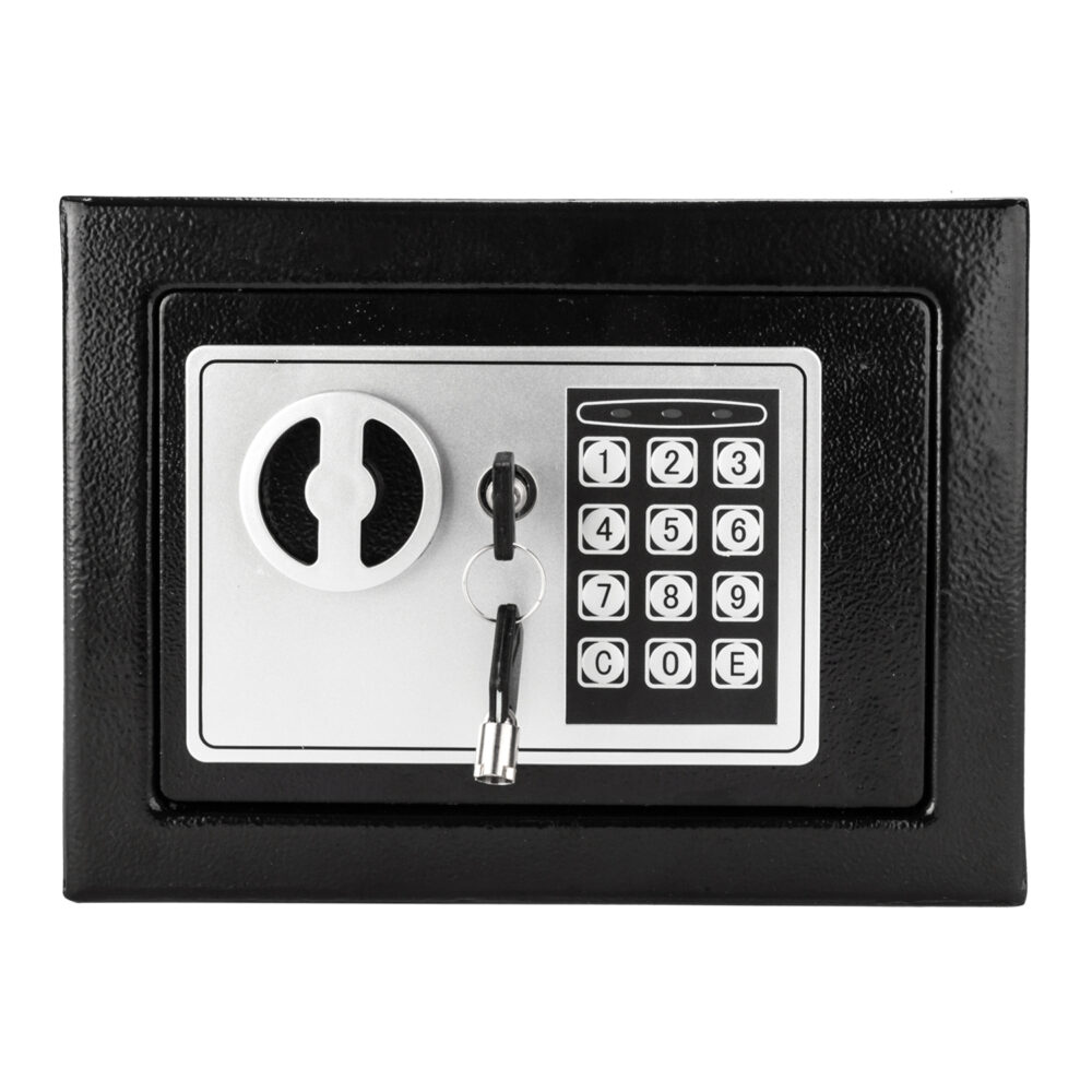 Mini Wall-in Style Electronic Code Metal Steel Box Safe Case 17EF Black #SY-61958008 - Image 2