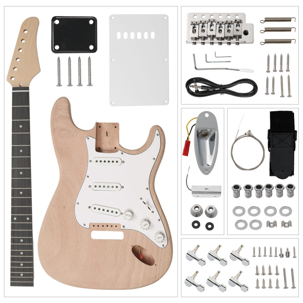 DIY 6 String ST Style Electric Guitar Kits with Mahogany Body, Maple Neck and Accessories #JL06-12165589 - Image 6